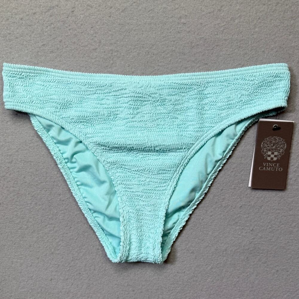 Vince Camuto Textured High Cut Swim Bottom Oasis Small $70